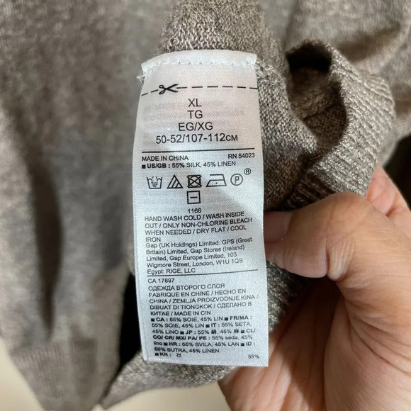 BANANA REPUBLIC Mens Gray Silk Linen Pullover Crewneck Sweater Size XL - Picture 6 of 9